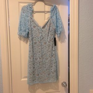 blue lace dress
